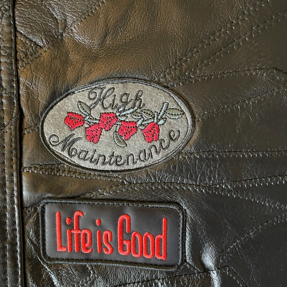 NWT DIAMOND PLATE LADIES ROCK BLACK RIDING LEATHER VEST | Size Small - Picture 7 of 10